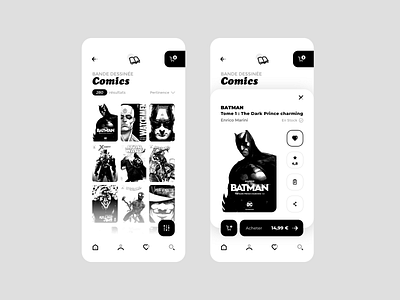 Book Store App - Product Page app batman bd books bookstore clear comics design icon identity logo marini minimalist product reading store ui ux vector white