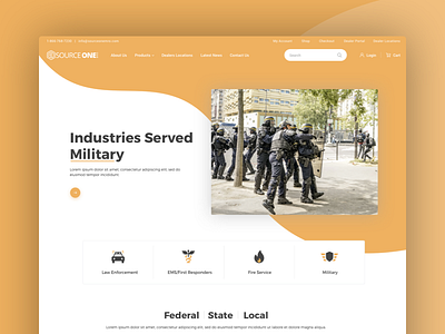 Source One MRO design landing page web design website yellow