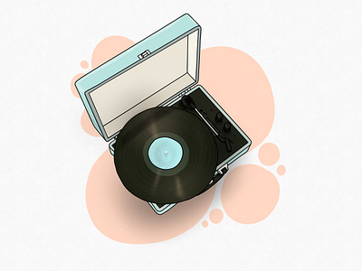 Turntable adobe drawing illustration illustrator retro vector