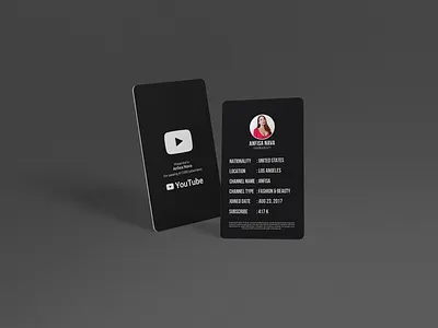 YouTube creator award card design branding business card business card design business services clean corporate creative graphic design modern new collection new concept photoshop youtube youtube creator award
