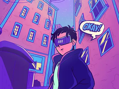 Music Cover Artwork cartoon characterdesign comic book comicart cyber boy cyber punk cybercity cyberpunk design digitalart futurism futuristic graphic desgin illustration vector