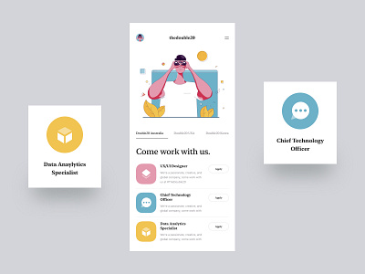 The Double 20 :: Careers Mobile App Concept app concept apply career app careers clean app color inspiration icons illustration illustrator mobile mobile app mobile ui mobile ui concept new app product design recruitment shapes the double 20 tranmautritam vision