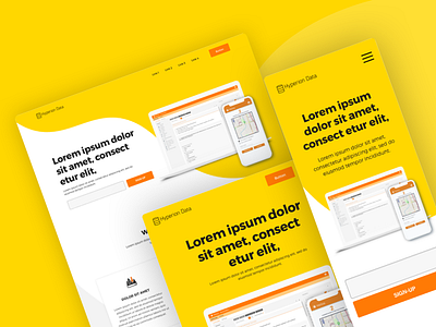 Hyperion Data data design landing page mobile web design