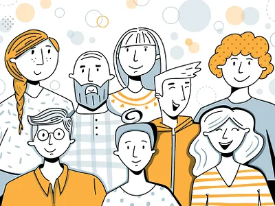 A team. Vector illustration diversity flat illustration information man people ui uiux vector vector art vector illustration woman