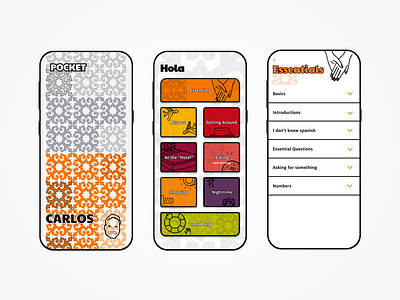 Pocket Carlos mobile pattern ui