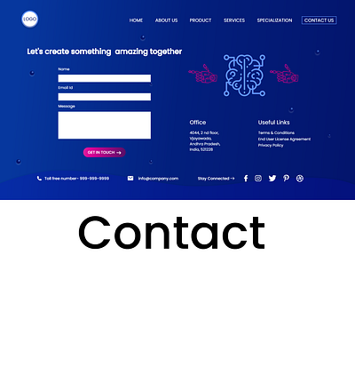 Contact Page for ARTIFICIAL INTELLIGENCE website artificial intelligence branding design landing page landingpage ui ui design ux ux design web