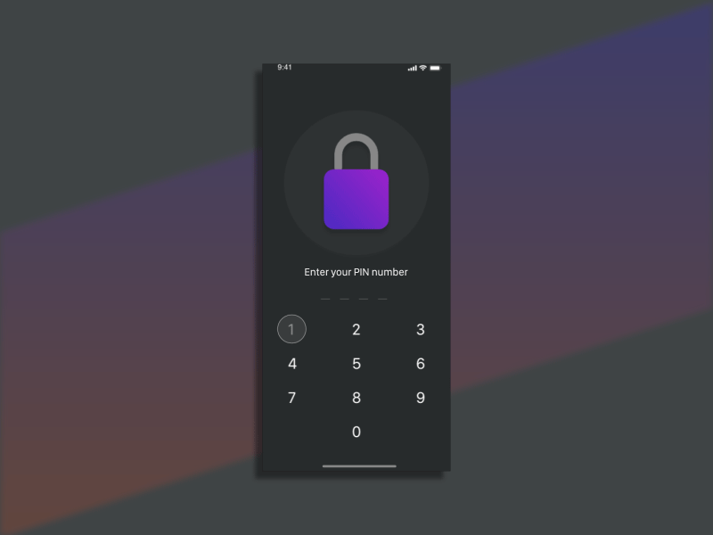 Unlock screen app clean design flat ios minimal ui ux vector web