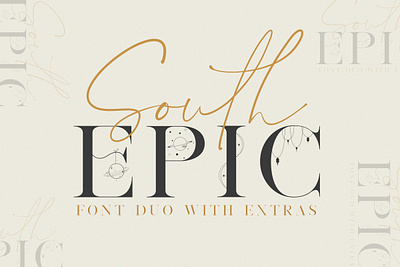 South Epic Dream Font Duo + FREE Logos branding design chic decorative dreamcatcher epic font handlettering logo design logo designer logo font logotype photography logo procreate script font serif fonts stencil