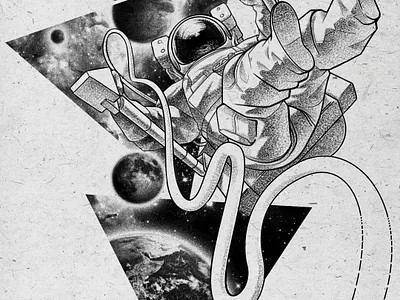 05 Astronaut Blackwork 03 design illustration tattoo