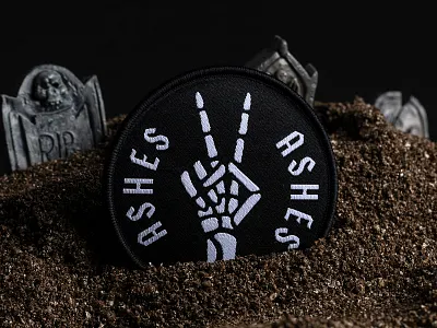 Ashes 2 Ashes ashes biker patch black white death hand patch patch design patches patchwork peace peace sign scary skeleton skeleton hand skeleton patch spooky