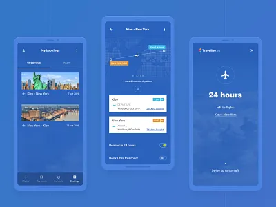 Travelino - Traveling App app application blue flights plane searching tickets travel traveling trip ui userinterface