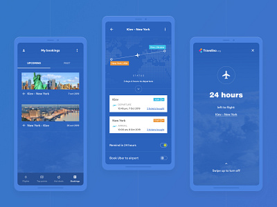 Travelino - Traveling App app application blue flights plane searching tickets travel traveling trip ui userinterface