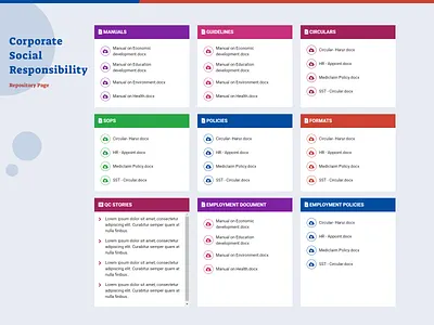 Project : Corporate Social Responsibility - Repository branding creative dailyui design documents download mockup interface ravidelixan repository trending uidesign website