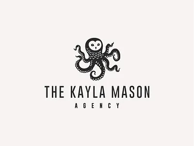 the kayla mason agency animal bird combination logo octopus owl silhouette unique
