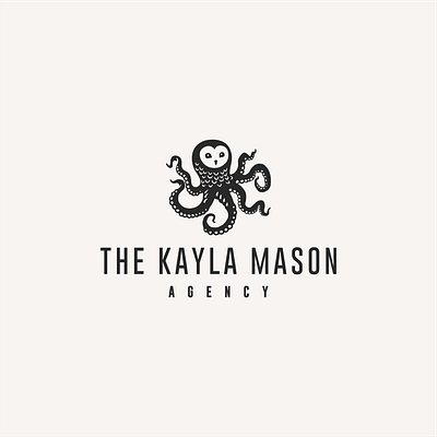 the kayla mason agency animal bird combination logo octopus owl silhouette unique