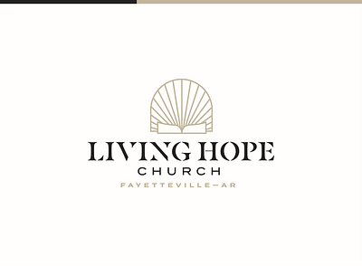 Living Hope Church Branding ar arkansas bible branding christian church gold hope icon living logo portal scripture shine stained glass stencil word