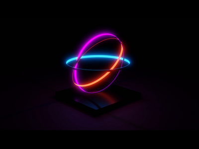 rings 3d 3d animation 80s animation blender retrowave scifi