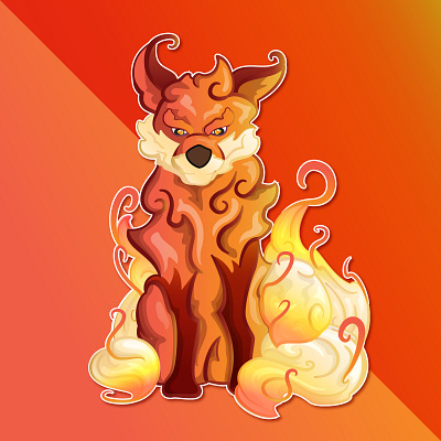 Kitsune adobe illustrator animals creature design fox illustration kitsune mythical vector