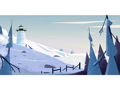 Cape Cod cape cod illustration landscape snow vacation winter