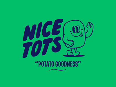 NICE TOTS logo exploration branding illustration logo retro typography