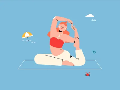 Youni - Yoga Illustration 01 flat flat design girl illustration vector yoga yoga pose