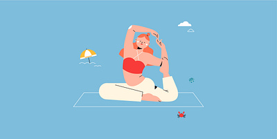 Youni - Yoga Illustration 01 flat flat design girl illustration vector yoga yoga pose