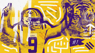 LSU eye of the tiger athletics branding design distressedunrest football grunge illustration lsu lsu football sports sportsdesign typography vintage