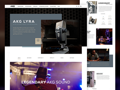 AKG LYRA art direction clean homepage ui ux