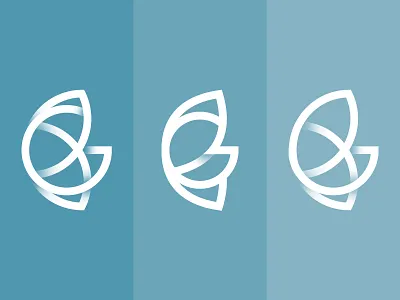 G Logo blue depth floral floral lettering g gradient leaf lettering lettermark logo logo design logotype