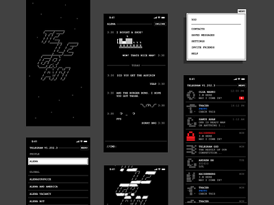 Telegram app chat concept ms dos old school