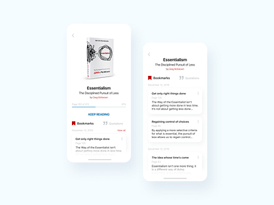 Essentialism E-book app design app app design application design design ios app design ios apps iphone x app mobile app design mobile application ui