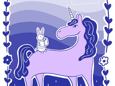 Bunny & Unicorn Friends bunny illustration unicorn