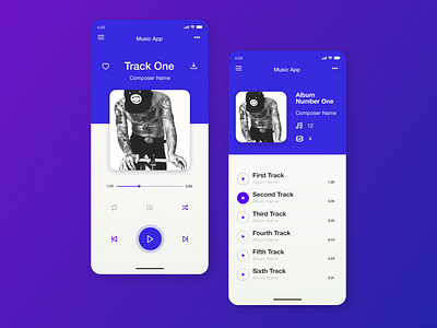 Music App UI - DailyUI 009 app design dailyui dailyui009 ios app design material ui music player ui