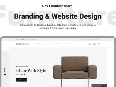 Dev Furniture eCommerce Website UI Free Download branding business concept corporate design download free freebie furniture furniture retail furniture shop furniture store grid minimal psd ui ux website xd