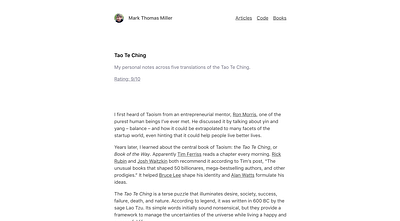 Mark Thomas Miller - Minimal Personal Blog blog dark theme minimal minimalist personal san francisco white