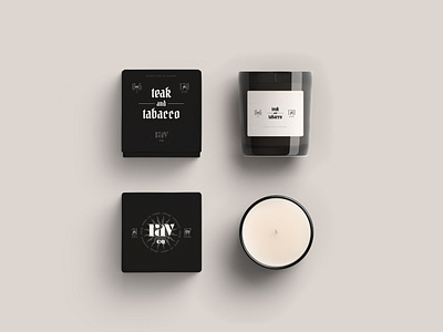 Ray Co. Candle Packaging candle label design packaging product