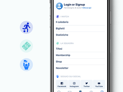 Azzurri Mobile App #3 app football ios ios13 italiana mobile nazionale neumorphic soccer