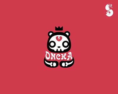 Oncha Logo bear branding crown cute funny heart logo skeleton skull vector