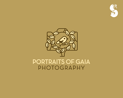 Portraits of Gaia Photography Logo bird branches branding cute leafe leaves logo nature tree vector wild