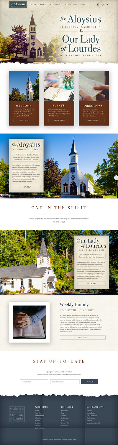 St. Aloysius Website Concept design ui ux website