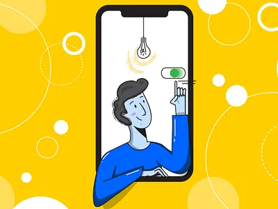 Switch off phone. Vector illustration adobe illustrator app application art bright diversity illustration illustrator man people ui ui elements uiux vector vectorart