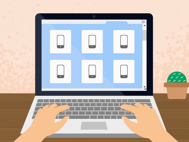 New Phone animation design flat illustration phone search vector