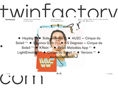 Brand new twinfactory.com app art direction branding design pitch portfolio ui web design