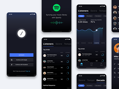 Music Analysis App app chart dark dark app dark theme dark ui ios music music app ui ux