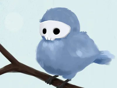 Skull bird art bird bird illustration blue dead feather illustration photoshop procreate skull
