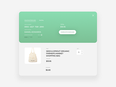 Checkout Page, Green checkout dailyui 002