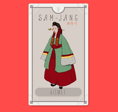 A Korean Odyssey Tarot Card character illustration illustration art korean netflix odyssey tarot tarot card tvseries