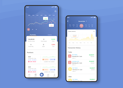 Trading App Concept binomo branding concept design flat forex history illustrator minimal payment portfolio trading traditional transaction typography ui ux