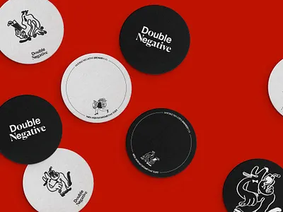 Double Negative Coaster Design beer brand illustration character coaster colorful design illustration logo logo design