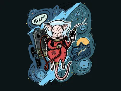 Fuel Rat T-shirt design fuel rat illustration rat robots space